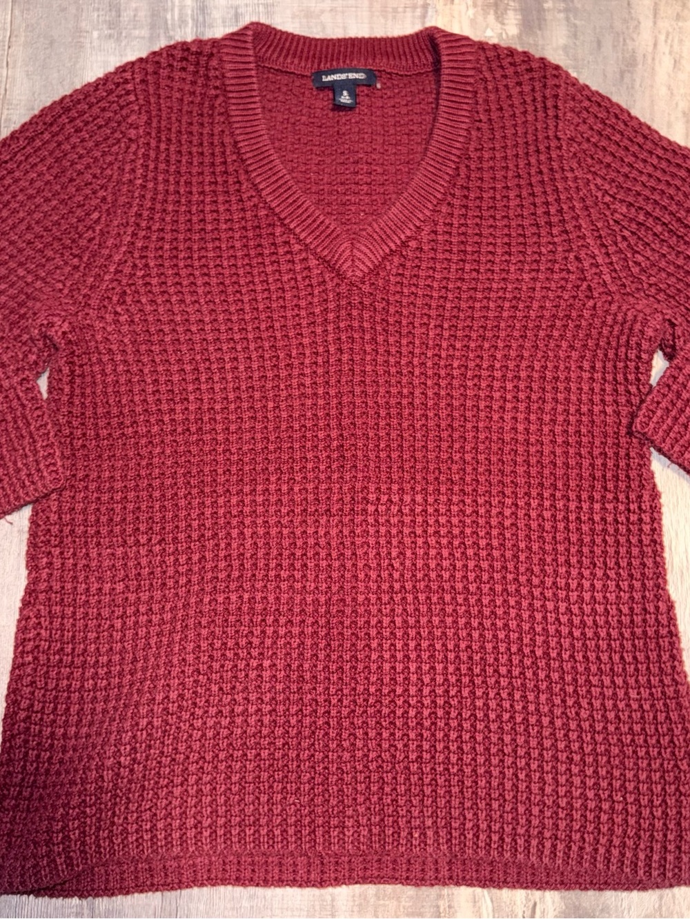 Lands End Quarter Sleeve Knit Sweater